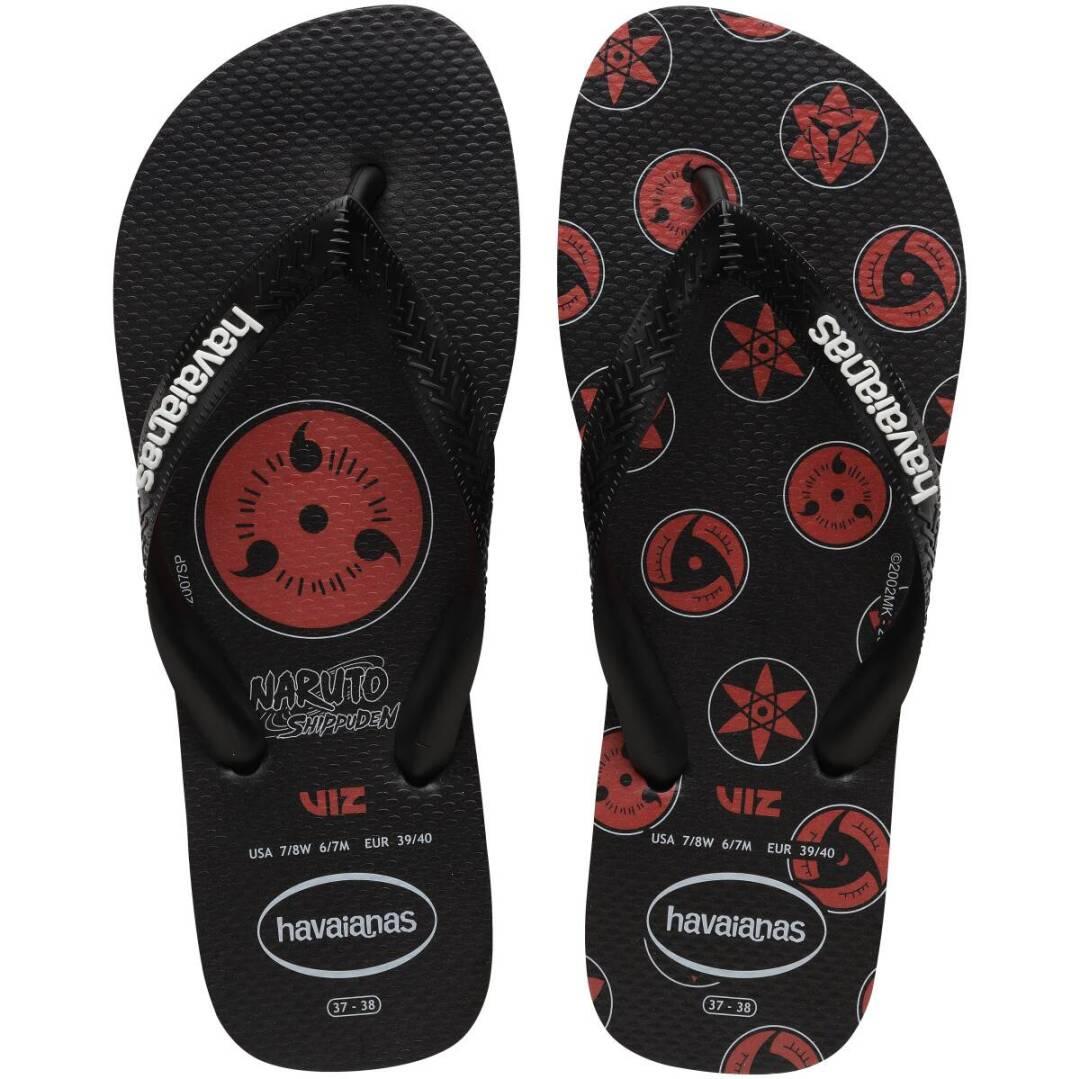 Chinelo Havaianas Top Naruto - Preto