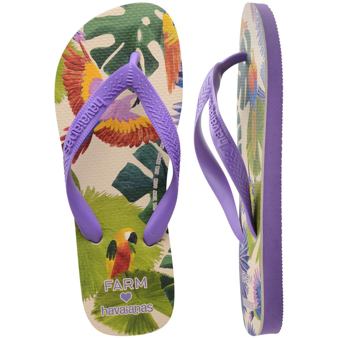 Chinelo Havaianas Farm Pássaros Pintados - Lilás Escuro