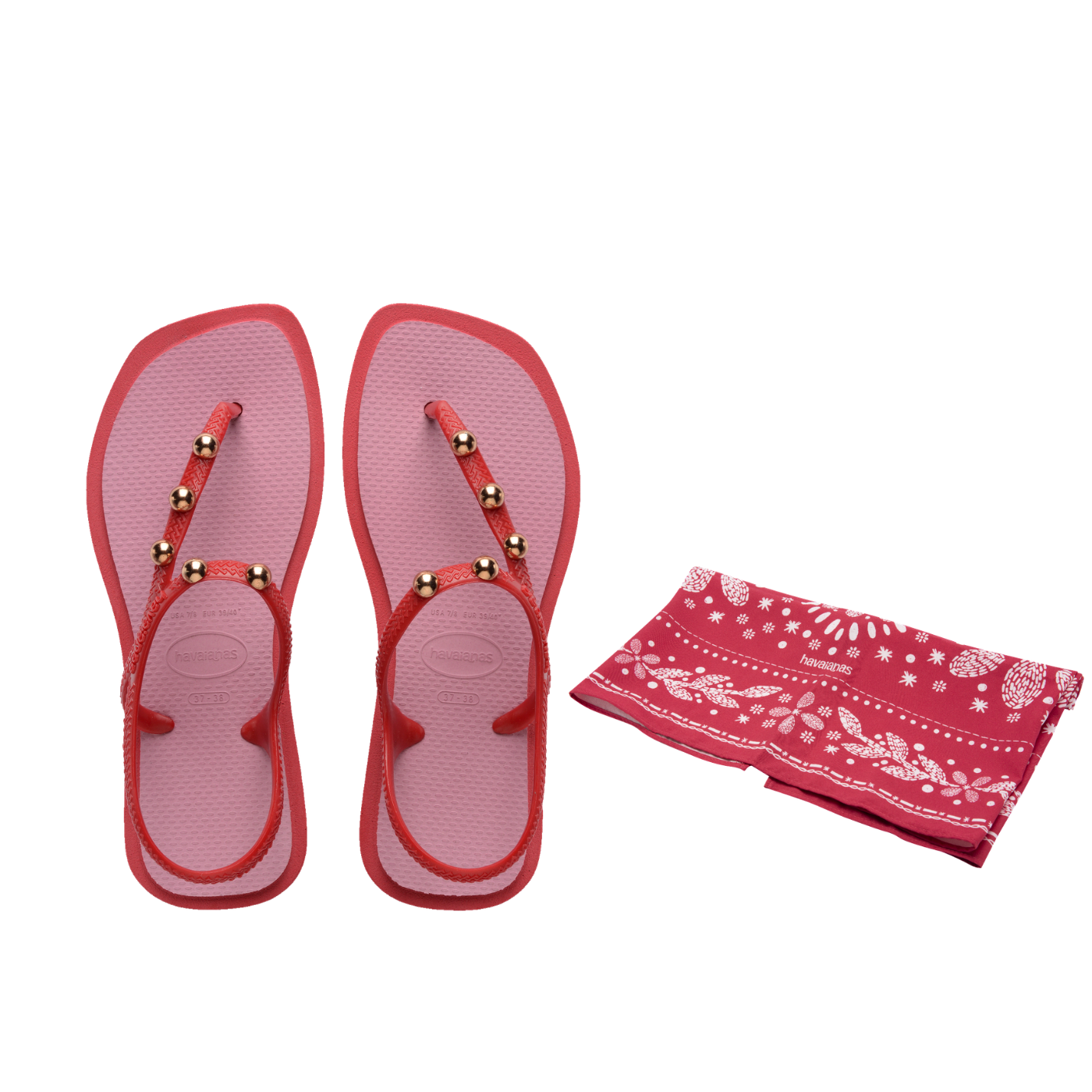 Kit Havaianas para elas: Flash Fusion Vermelha +Lenço
