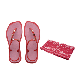 Kit Havaianas Dia das Mães 2026: Flash Fusion Vermelha +Lenço