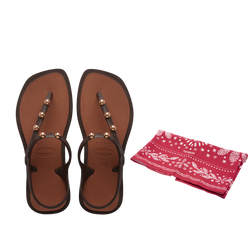 Kit Havaianas Dia das Mães 2026: Flash Fusion Marrom +Lenço