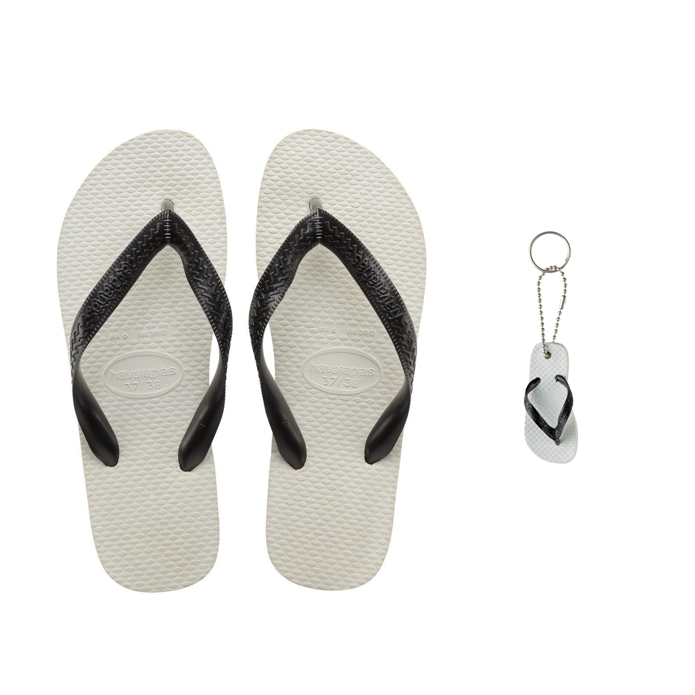 Kit Havaianas: Chinelo Tradi Preta + Chaveiro Tradi Preto