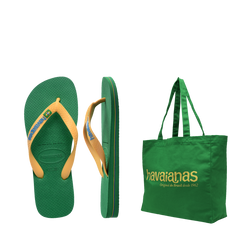 Kit Havaianas Brasil: Brasil Logo + Bolsa de Praia