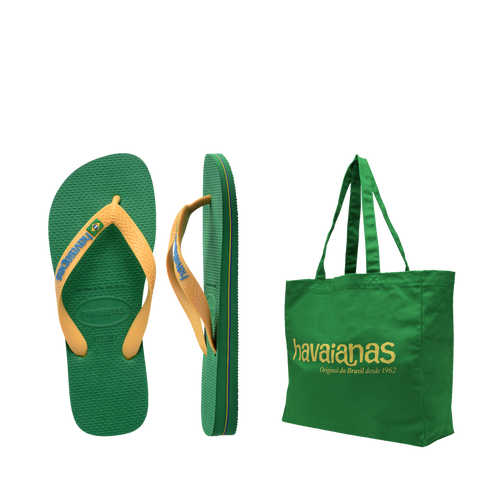 Kit Havaianas Brasil: Brasil Logo + Bolsa de Praia