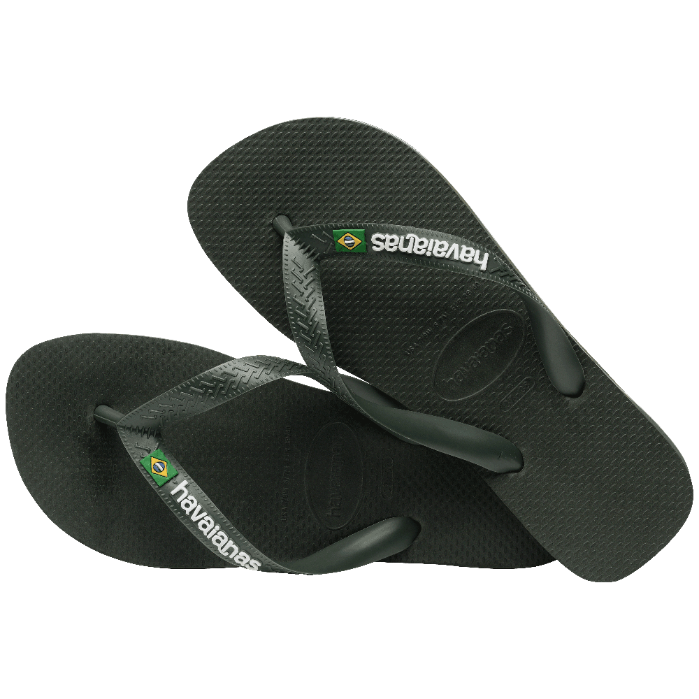 Chinelo Havaianas Brasil Logo - Verde Olive