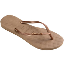 Chinelo Havaianas Slim Logo Metallic - Rose Gold