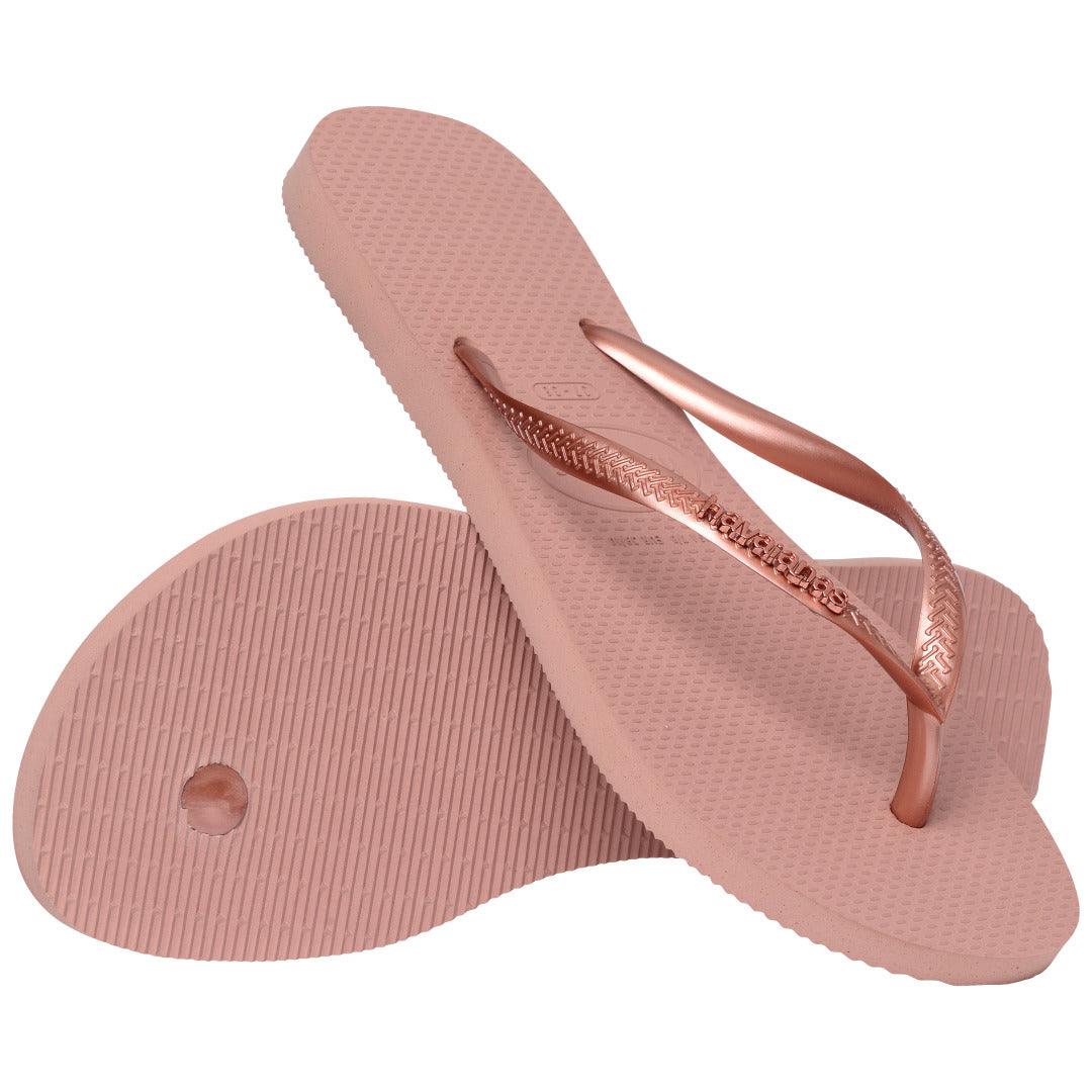 Chinelo Havaianas Slim Logo Metallic - Rosa Crocus