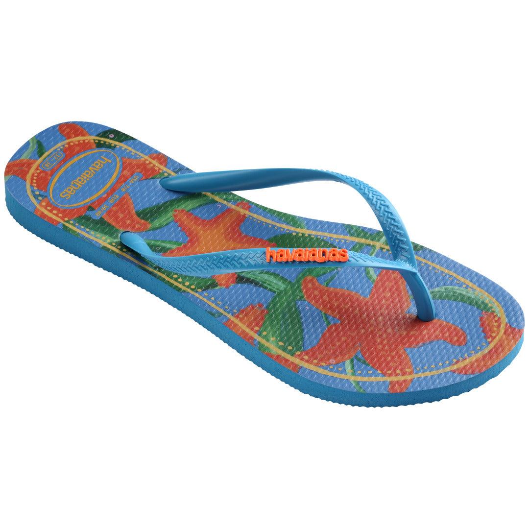 Chinelo Havaianas Slim Tropical - Turquesa