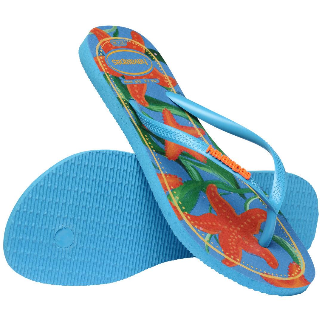 Chinelo Havaianas Slim Tropical - Turquesa
