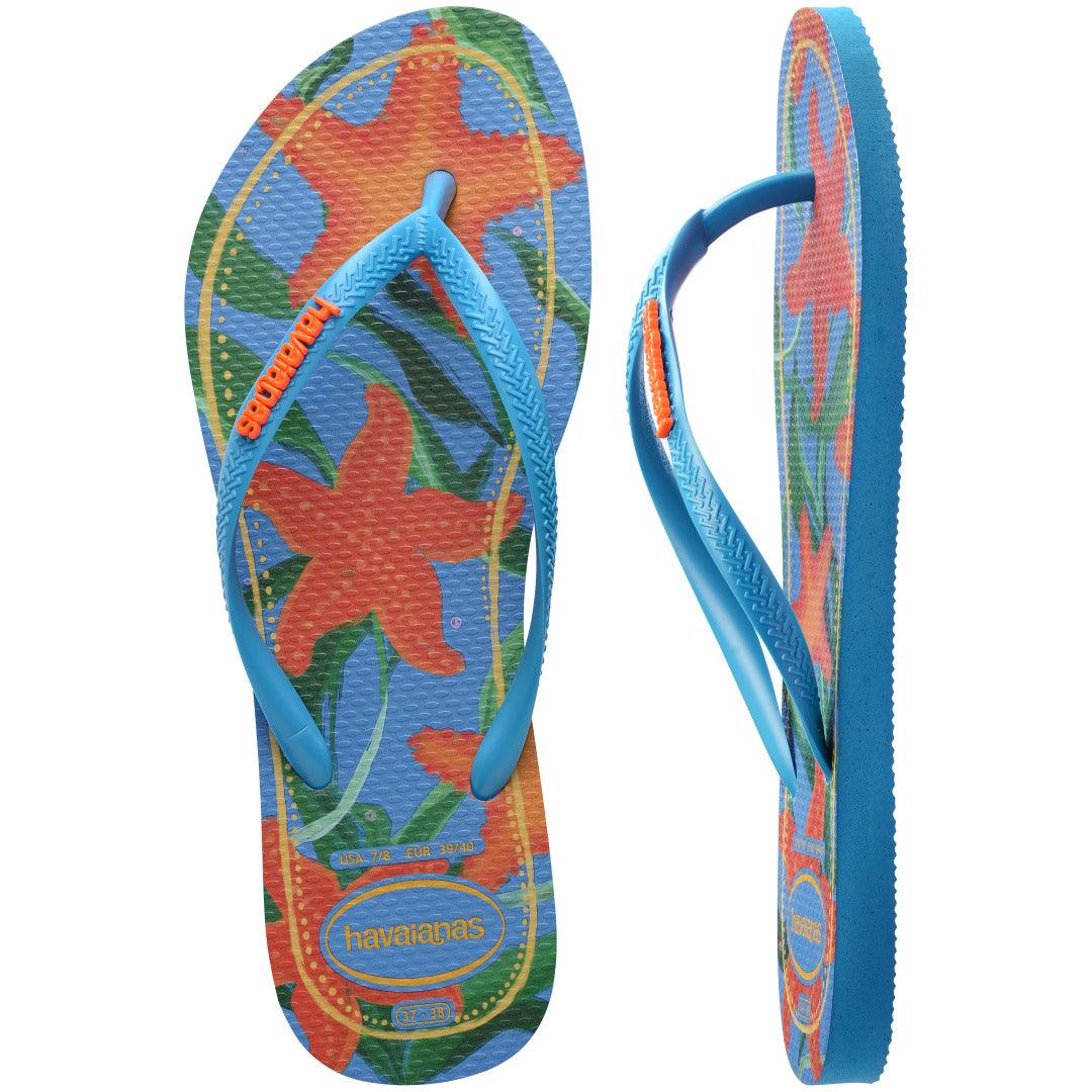 Chinelo Havaianas Slim Tropical - Turquesa