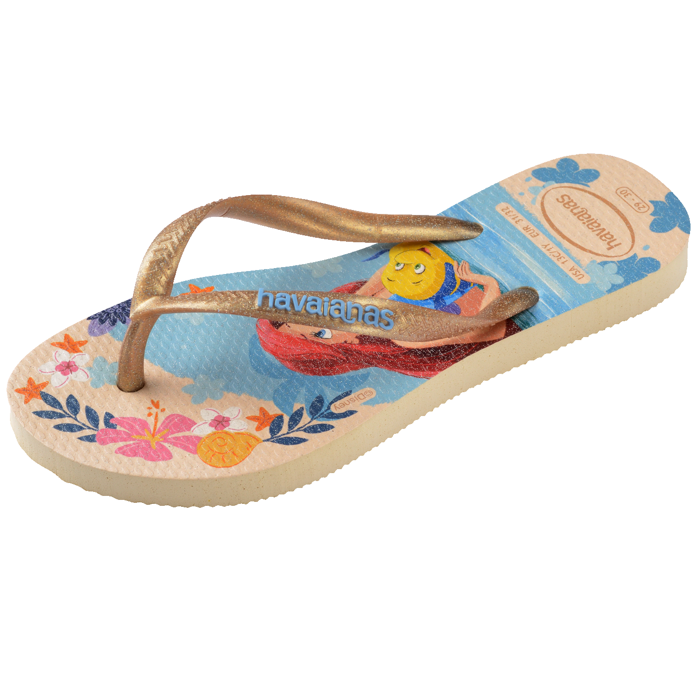 Chinelo Havaianas Infantil Slim Princesas Ariel & Moana