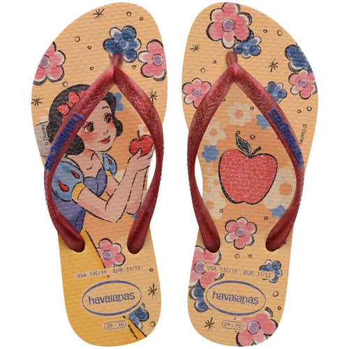 Chinelo Havaianas Infantil Slim Branca de Neve Amarelo Caja