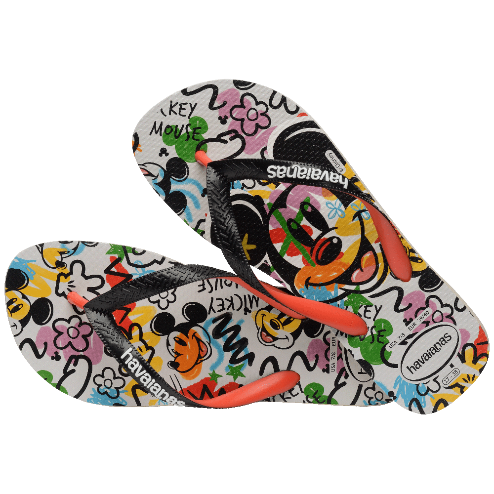 Chinelo Havaianas Disney Stylish Mickey - Bege Palha