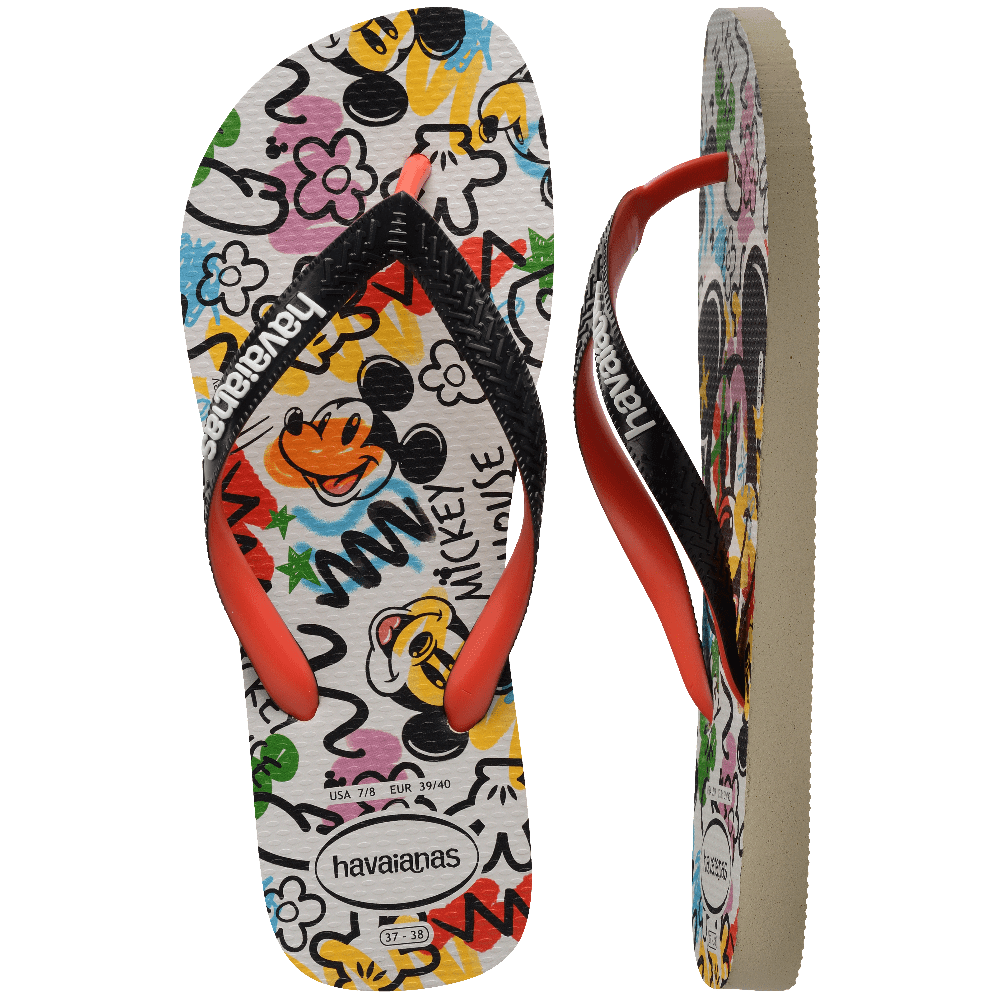 Chinelo Havaianas Disney Stylish Mickey - Bege Palha