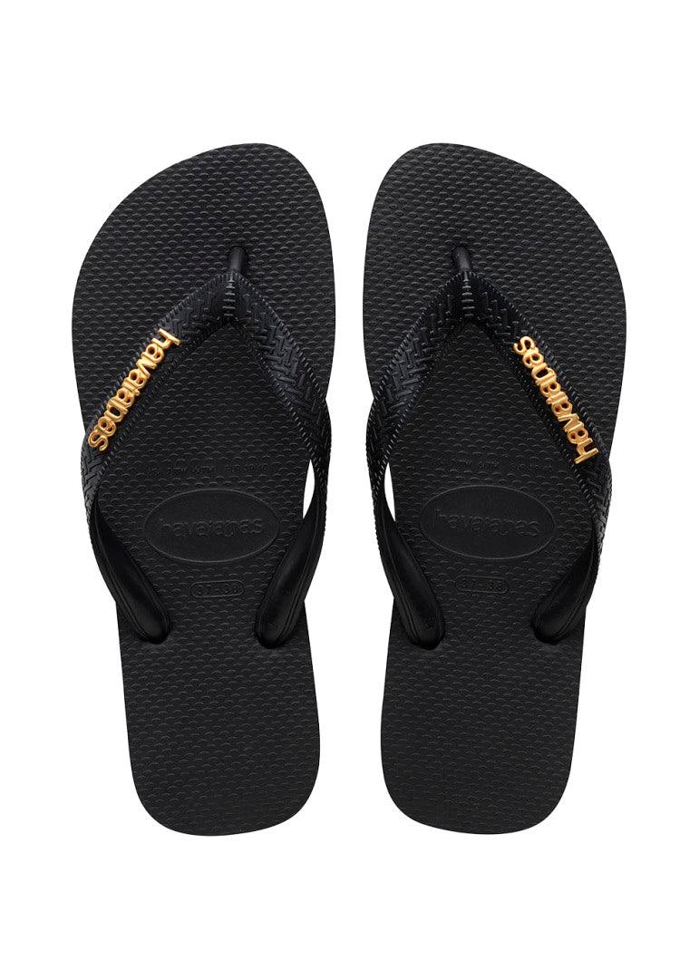 Chinelo Havaianas Top Logo Metallic - Preto