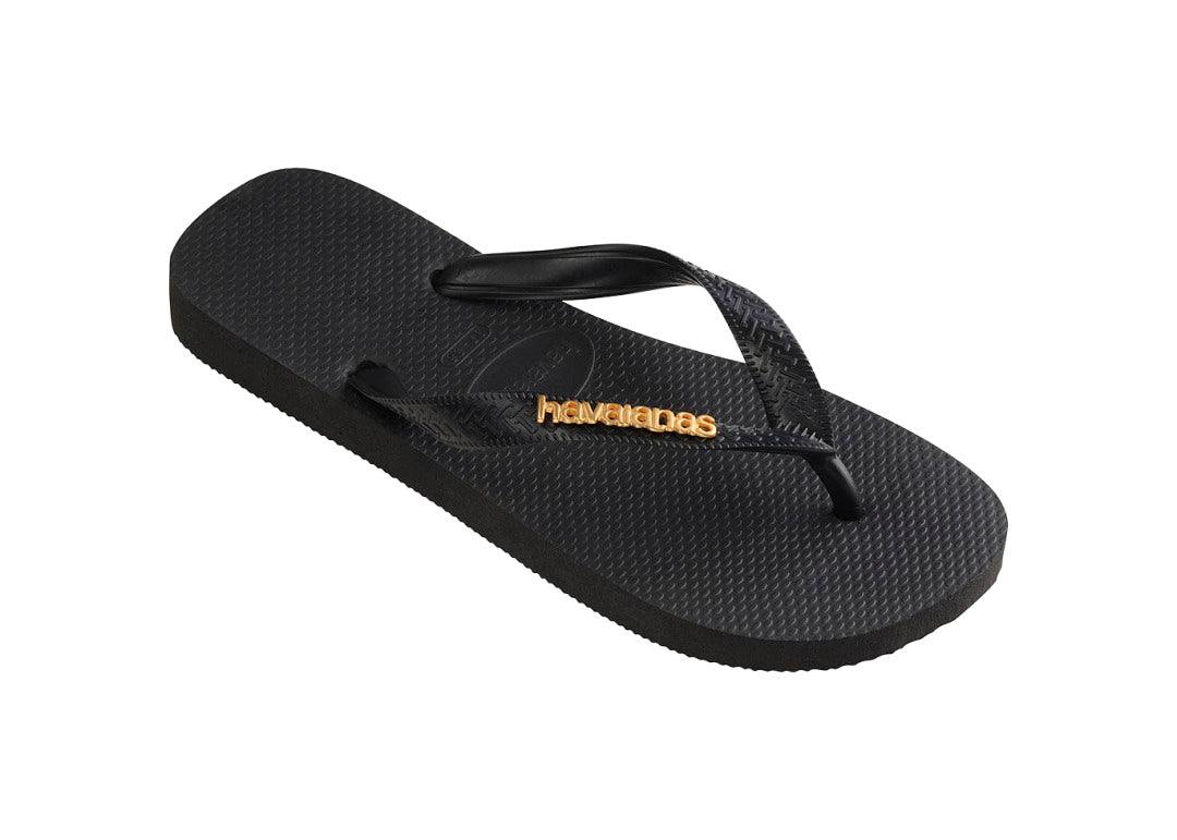 Chinelo Havaianas Top Logo Metallic - Preto