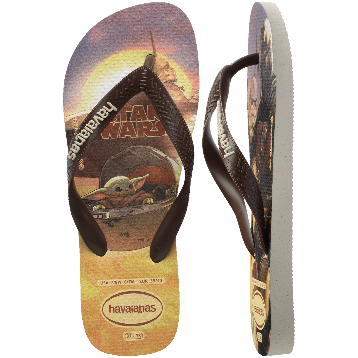 Chinelo Havaianas Star Wars com Baby Yoda, design temático e sola confortável