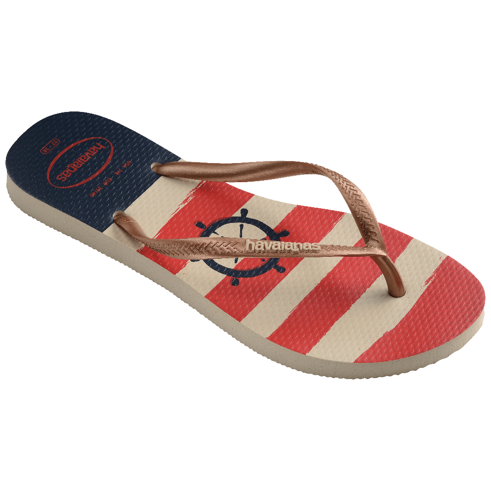 Chinelo Havaianas Slim Nautical - Bege Palha