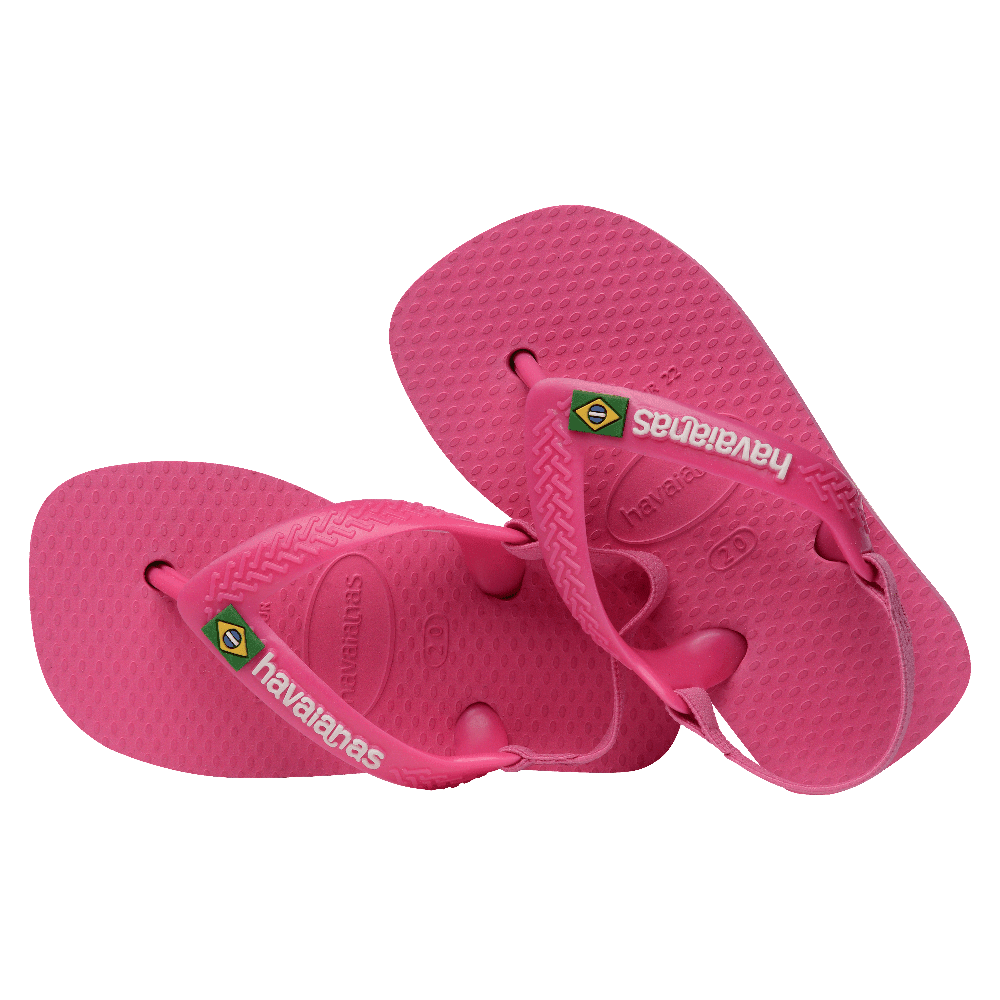 Chinelo Havaianas Baby Brasil Logo - Rosa Flux