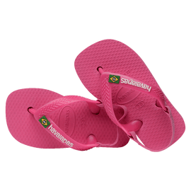 Chinelo Havaianas Baby Brasil Logo - Rosa Flux