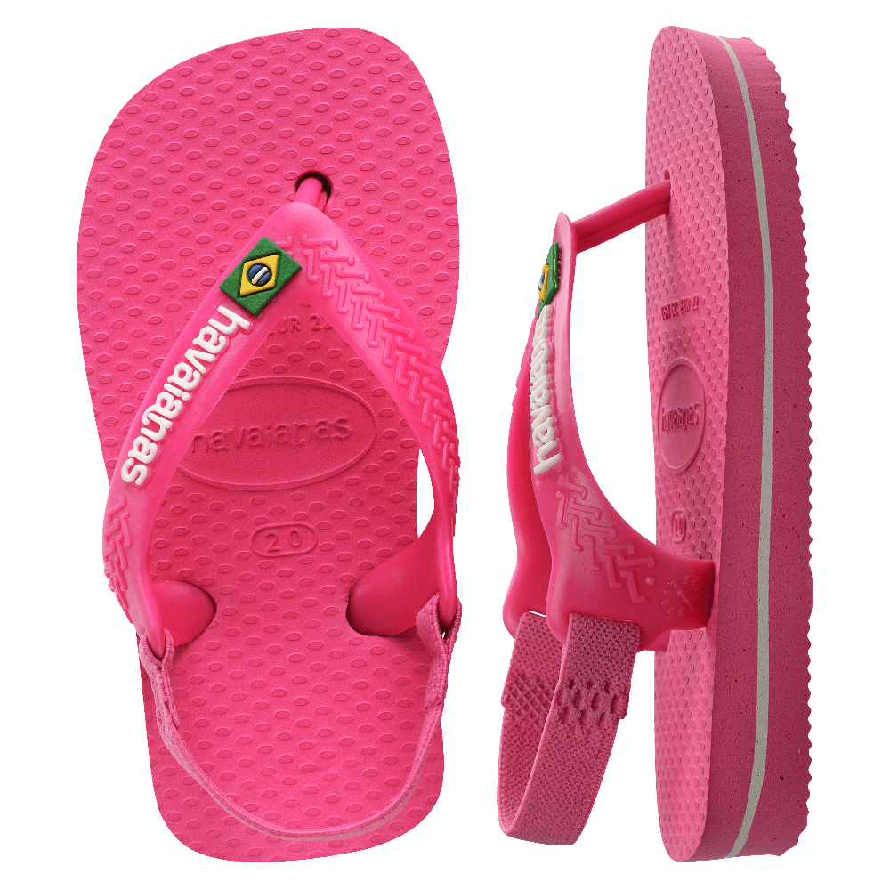 Chinelo Havaianas Baby Brasil Logo - Rosa Flux