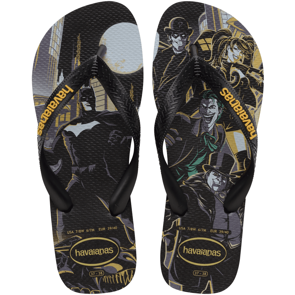 Chinelo Havaianas Top Heróis DC Batman e Vilões - Preto