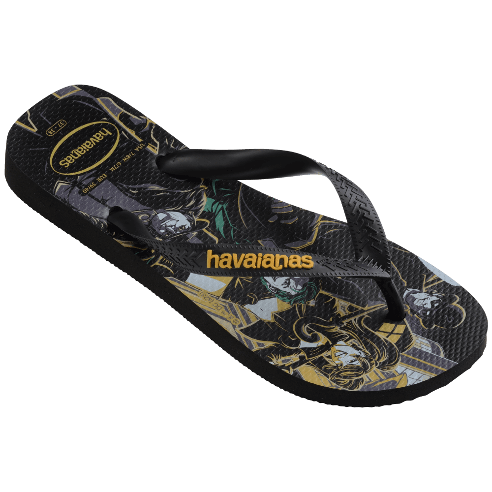 Chinelo Havaianas Top Heróis DC Batman e Vilões - Preto
