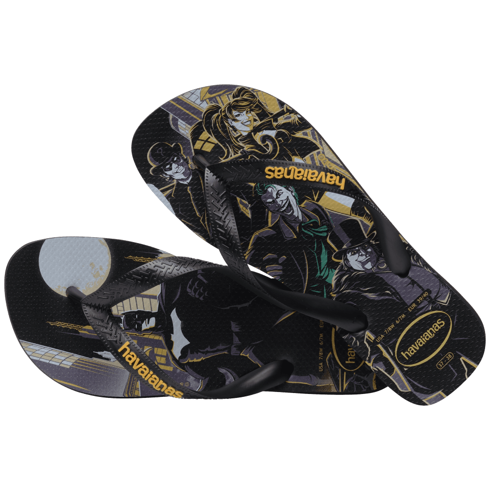 Chinelo Havaianas Top Heróis DC Batman e Vilões - Preto