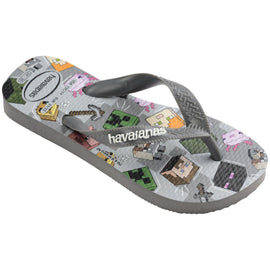 Chinelo Havaianas Kids Minecraft - Cinza Aço