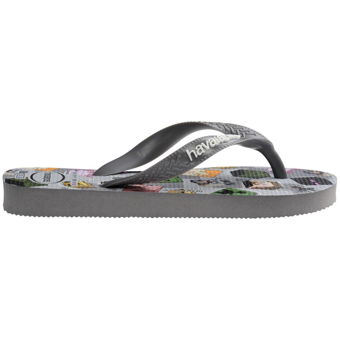 Chinelo Havaianas Kids Minecraft - Cinza Aço