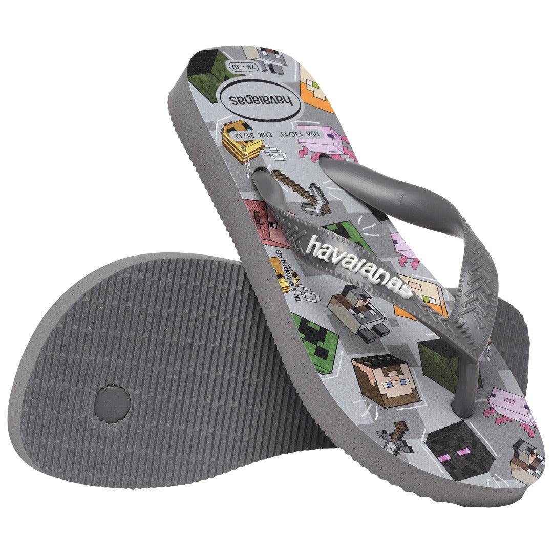 Chinelo Havaianas Kids Minecraft - Cinza Aço