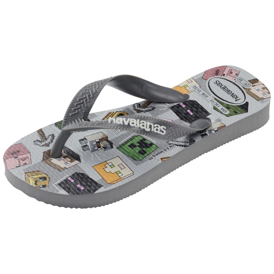 Chinelo Havaianas Kids Minecraft - Cinza Aço