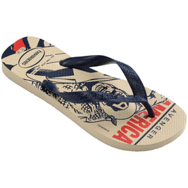 Chinelo Havaianas Top Marvel Logomania - Marinho