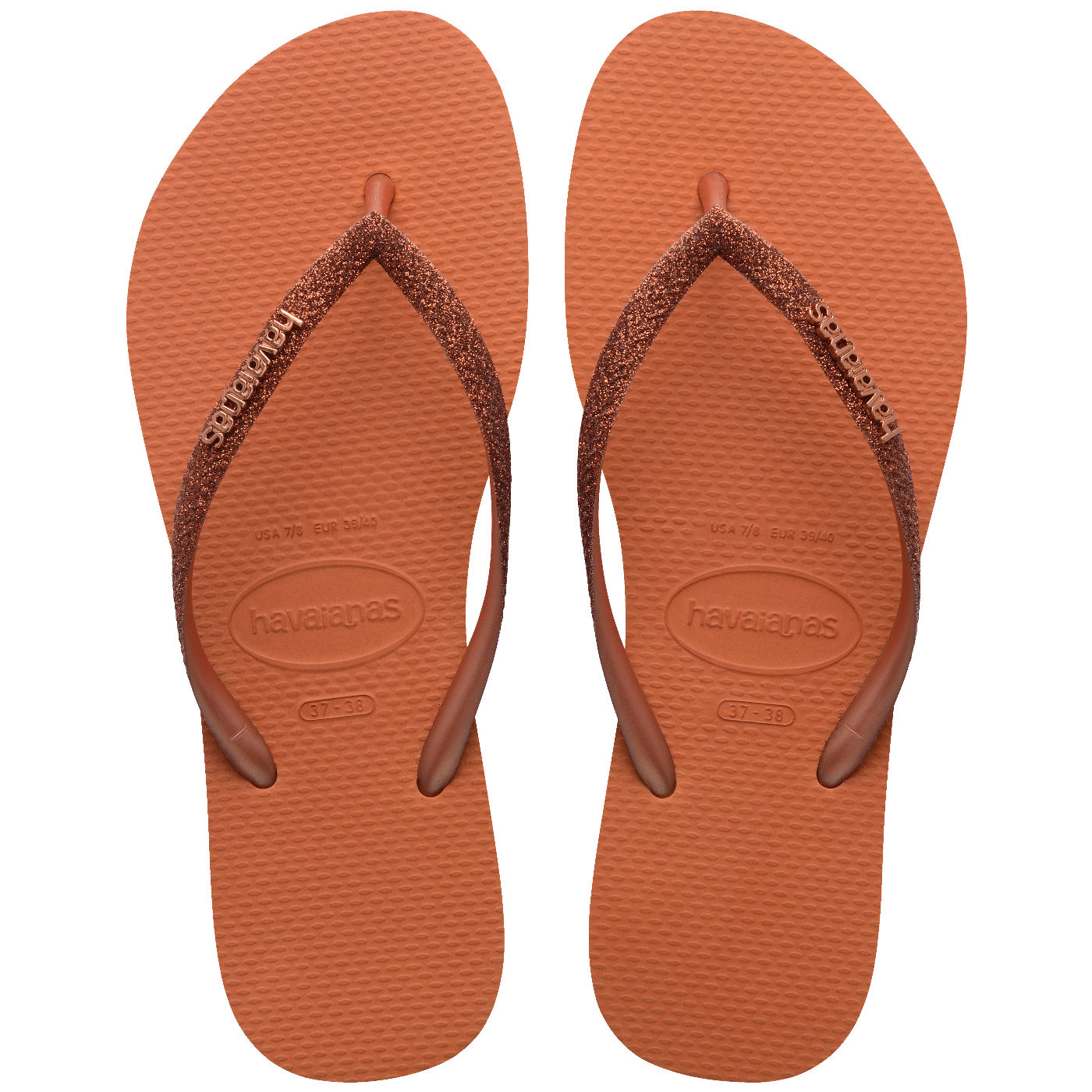 Chinelo Havaianas Slim Glitter II - LARANJA CERRADO / 33/34
