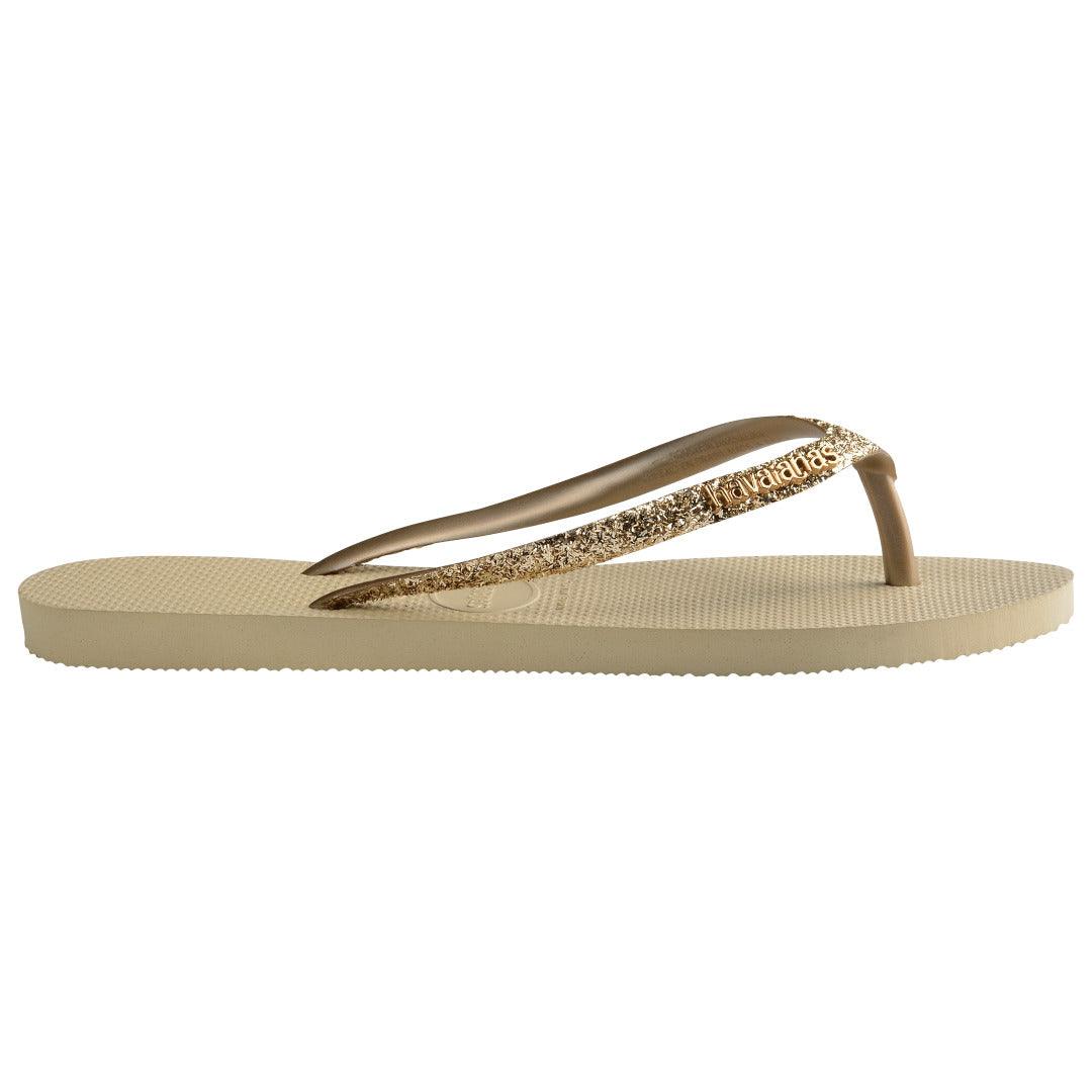 Chinelo Havaianas Slim Glitter II - Bege