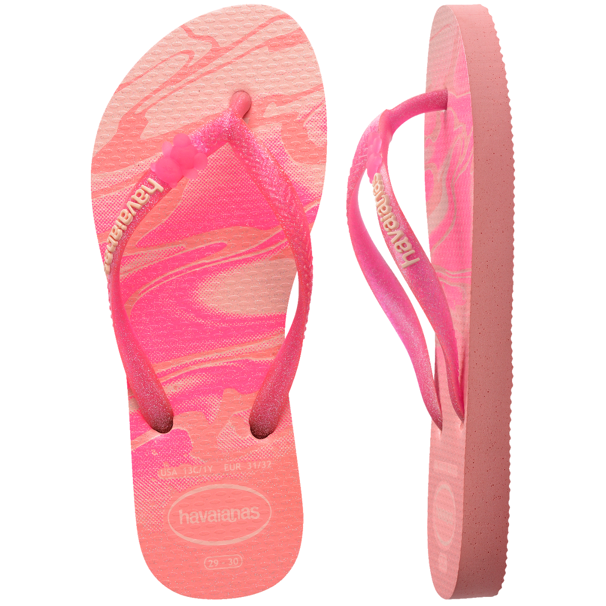 Kit Havaianas para Presente: Chinelo Infantil Slim Glitter II + Bolsa Transversal Infantil