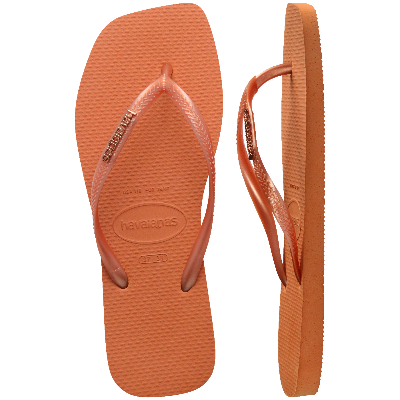 Chinelo Havaianas Slim Square Logo Metallic