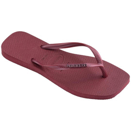 Chinelo Havaianas Slim Square Logo Metallic - Amaranto