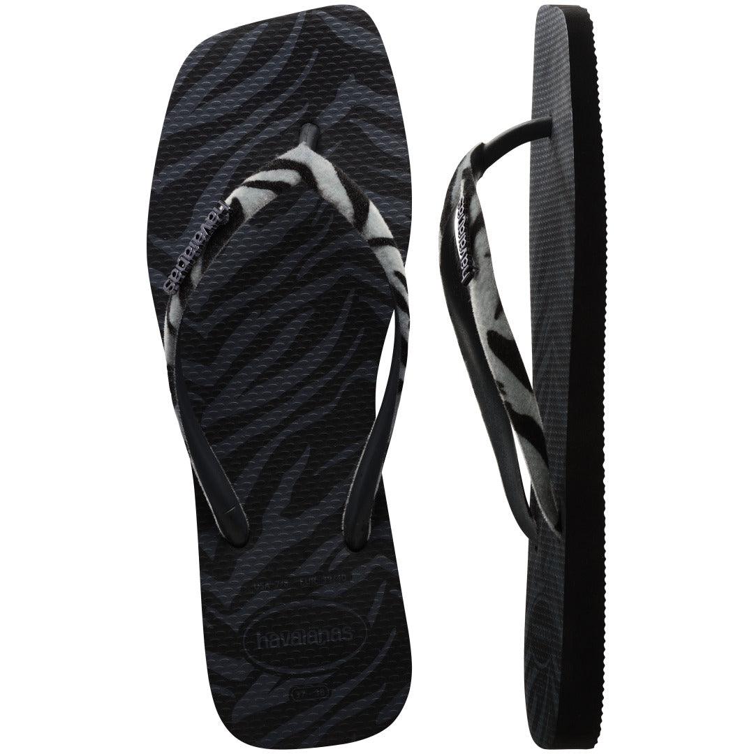 Chinelo Havaianas Slim Square Velvet - Preto