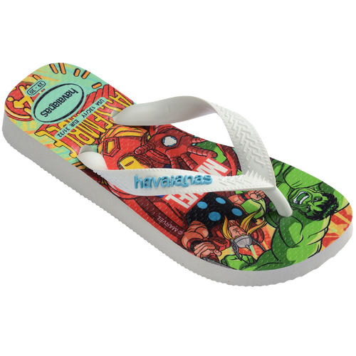 Chinelo infantil Havaianas Marvel com Hulk e Thor, design colorido e confortável