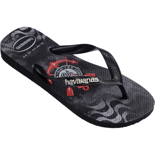 Chinelo Havaianas preto Top Times Corinthians estampado masculino
