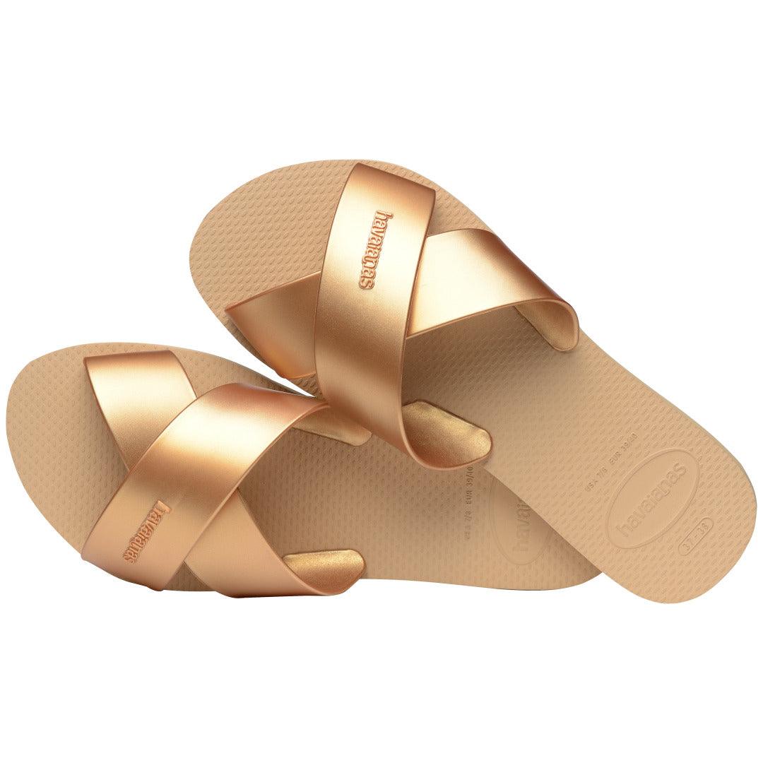 Rasteirinha Havaianas Aqua Metallic - Dourado