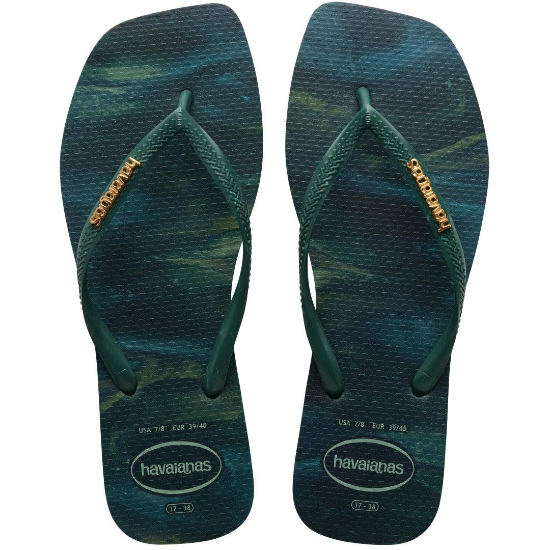 Chinelo Havaianas Slim Square Trendy - Verde Pantanal