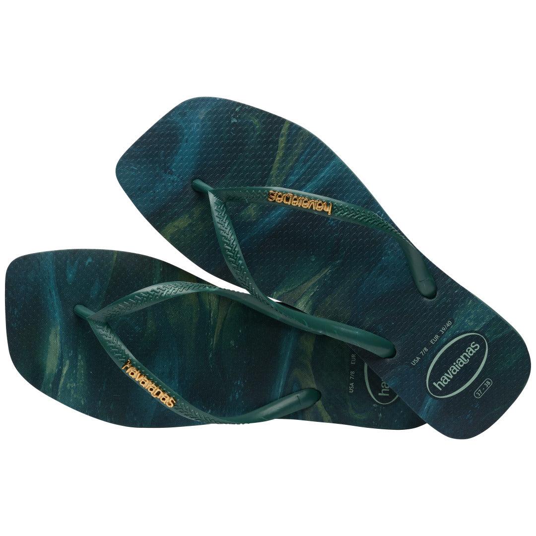Chinelo Havaianas Slim Square Trendy - Verde Pantanal
