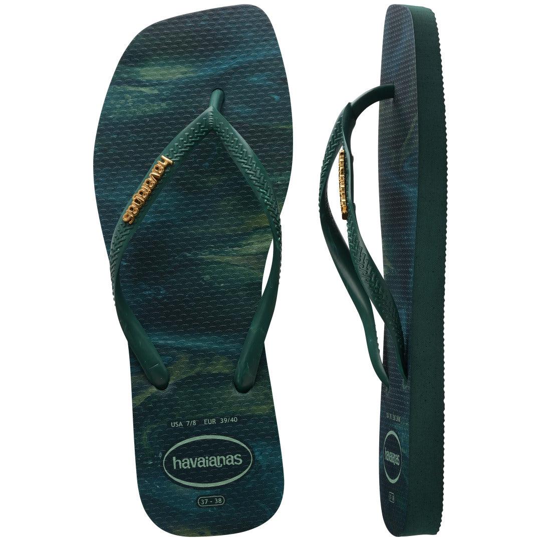 Chinelo Havaianas Slim Square Trendy - Verde Pantanal