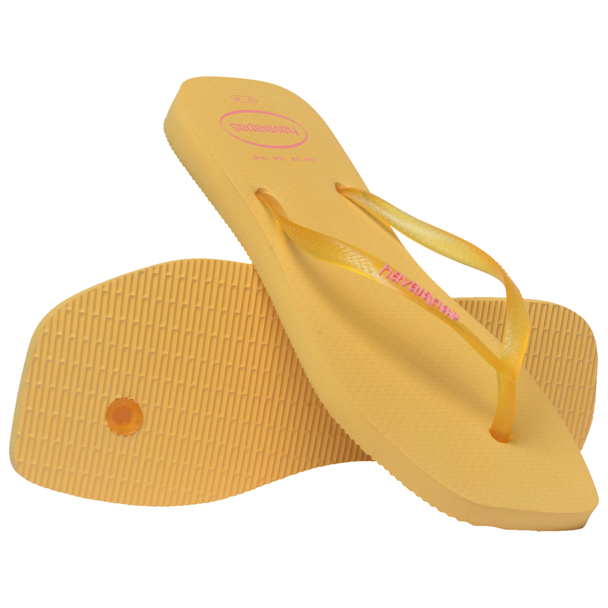 Chinelo Havaianas Slim Square Logo Pop Up