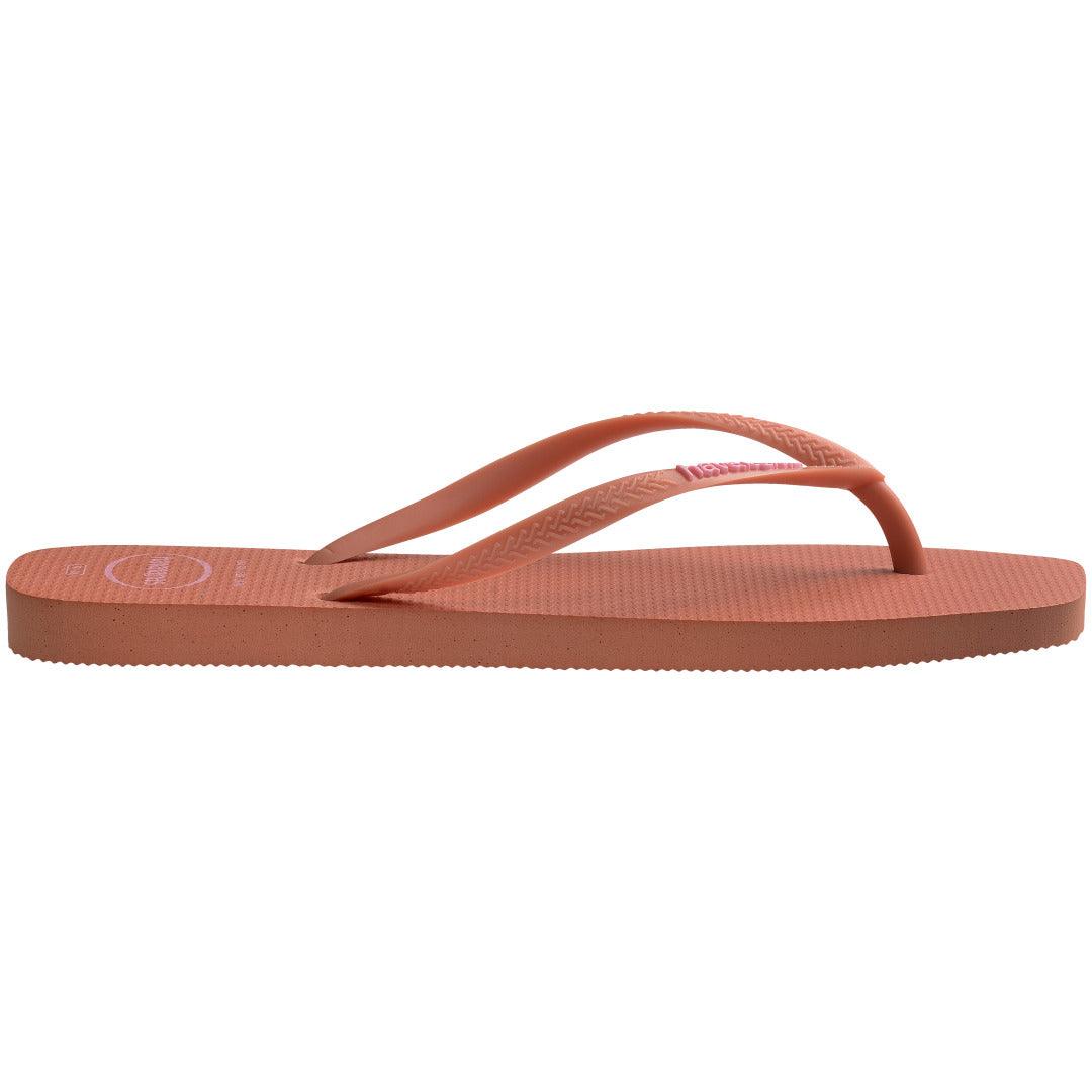 Chinelo Havaianas Slim Square Logo Pop Up - Rosa Clay