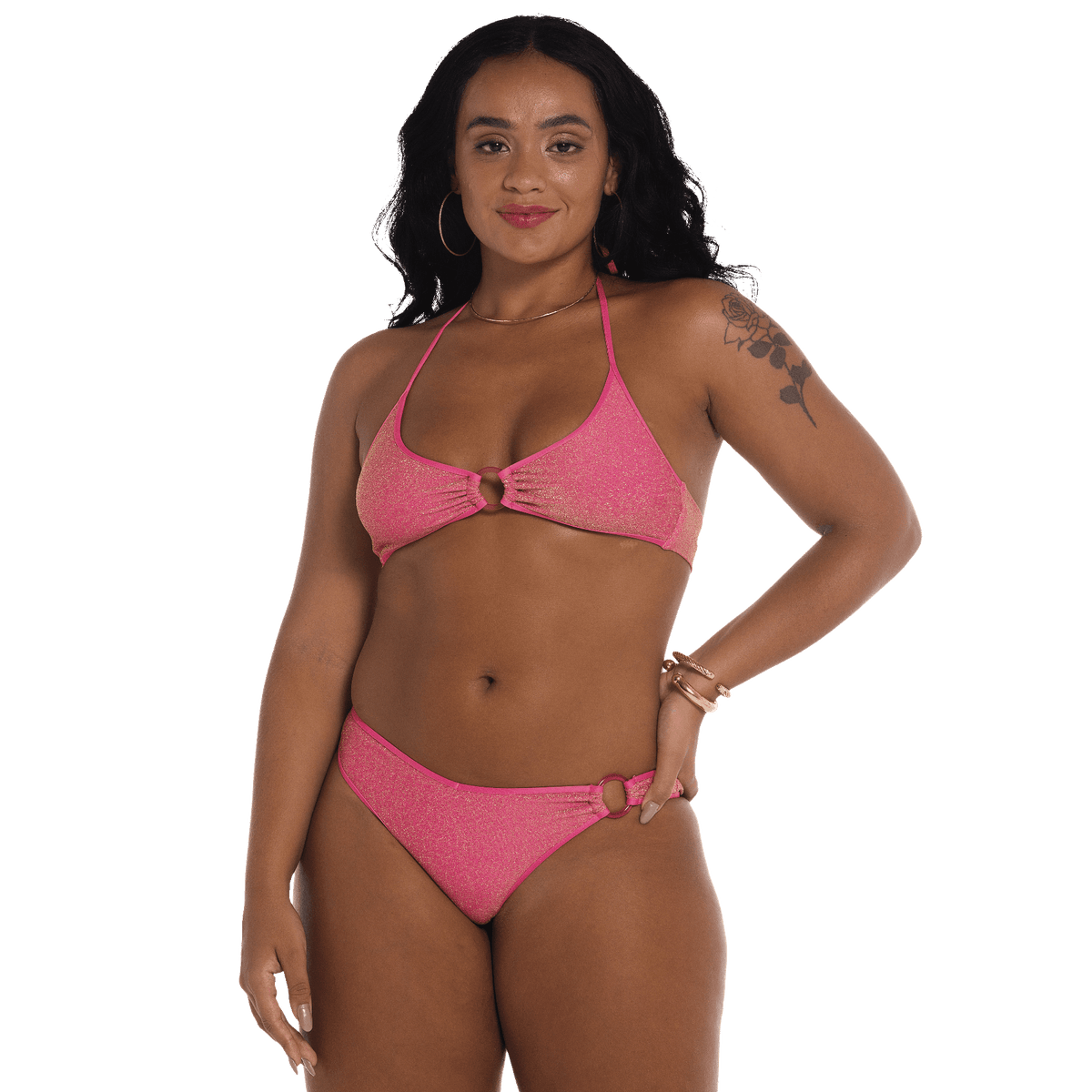 Calcinha Biquíni Havaianas Argola Lurex - Rosa