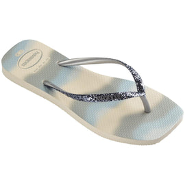 Chinelo Havaianas Slim Square Glitter Party - Prata Metálico