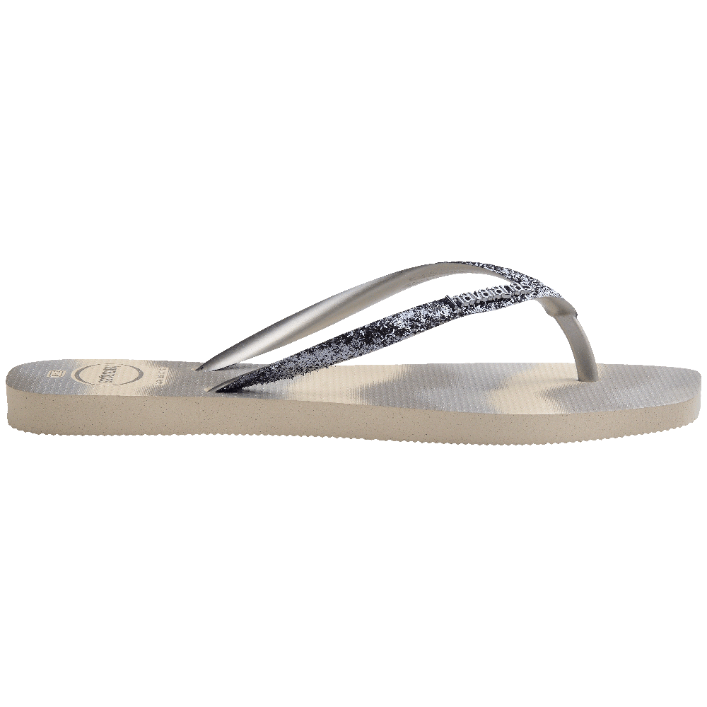 Chinelo Havaianas Square Glitter Party - Bege Palha